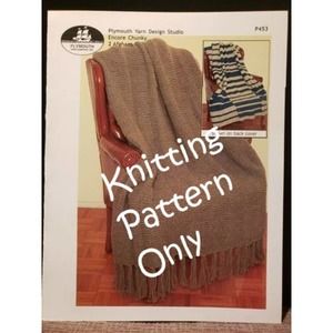 New Plymouth Yarn Encore Chunky 2 Afghans Throws Knitting Pattern P453
